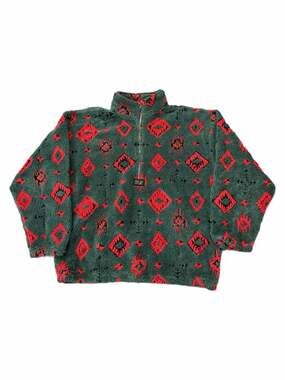 Vail Southwestern Aztec Pattern Sherpa Fleece Half-Zip Pullover